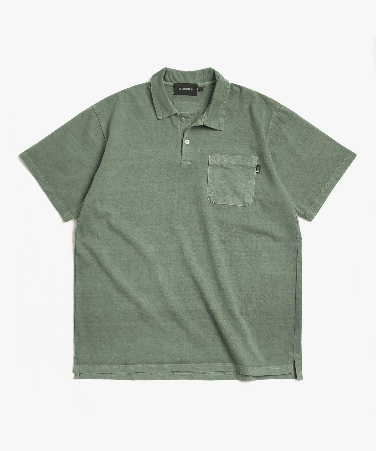 피스메이커(PIECE MAKER) PIGMENT POCKET PK TSHIRTS (OLIVE)