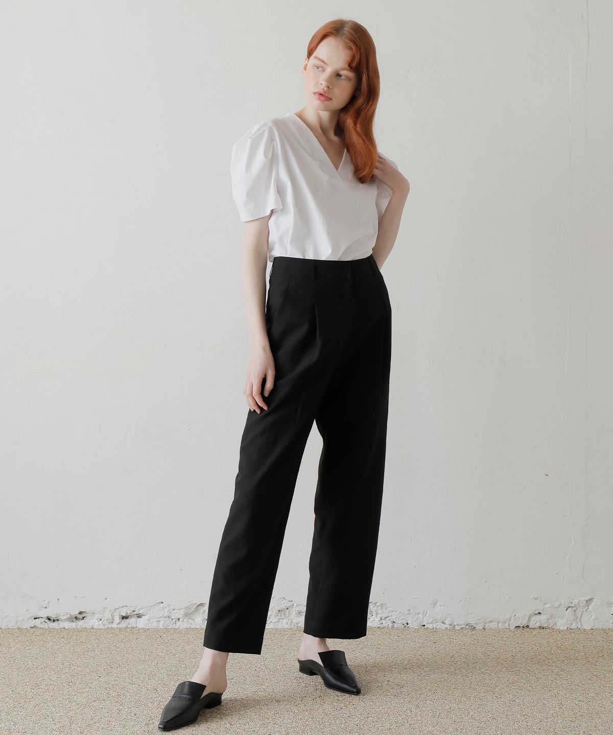 폴앤앨리스(PAUL&ALICE) PUFF V NECK TEE / WHITE