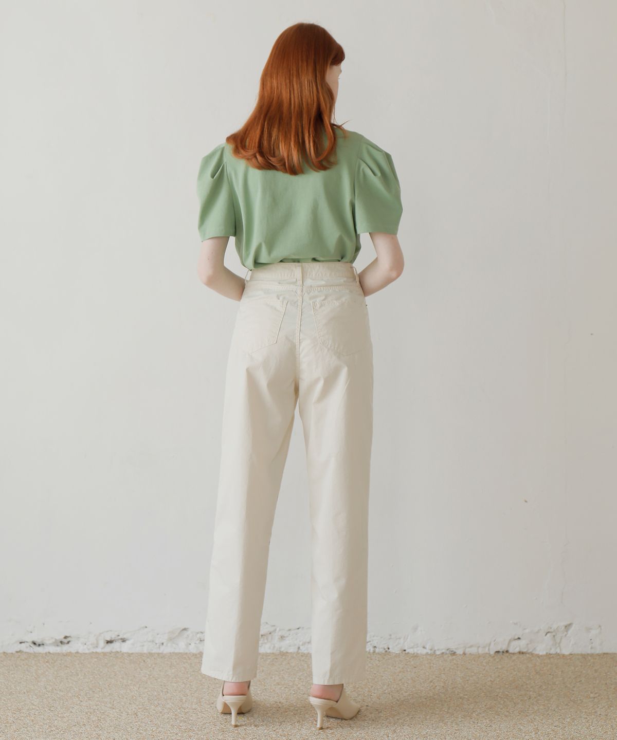 폴앤앨리스(PAUL&ALICE) PUFF V NECK TEE / GREEN