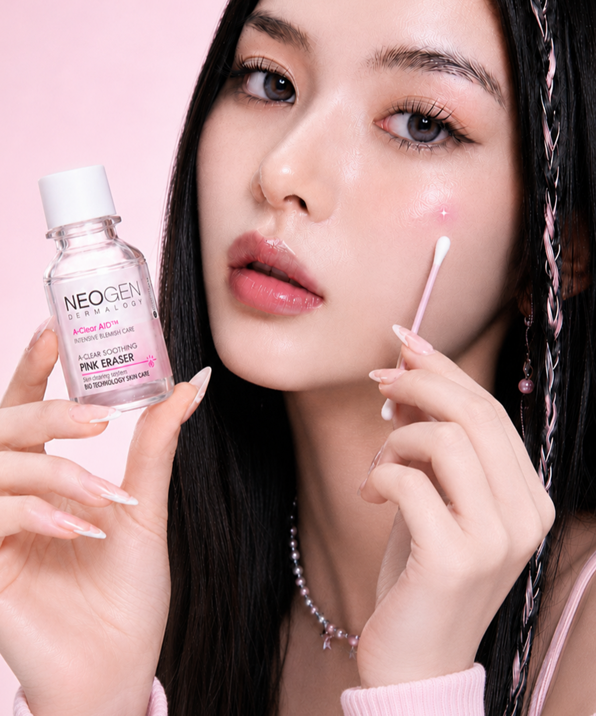 네오젠(NEOGEN) AC 핑크파우더 여드름 칼라민케어 예민피부 민감 진정 스팟 집중관리 에이클리어 수딩 핑크 이레이져 15ml