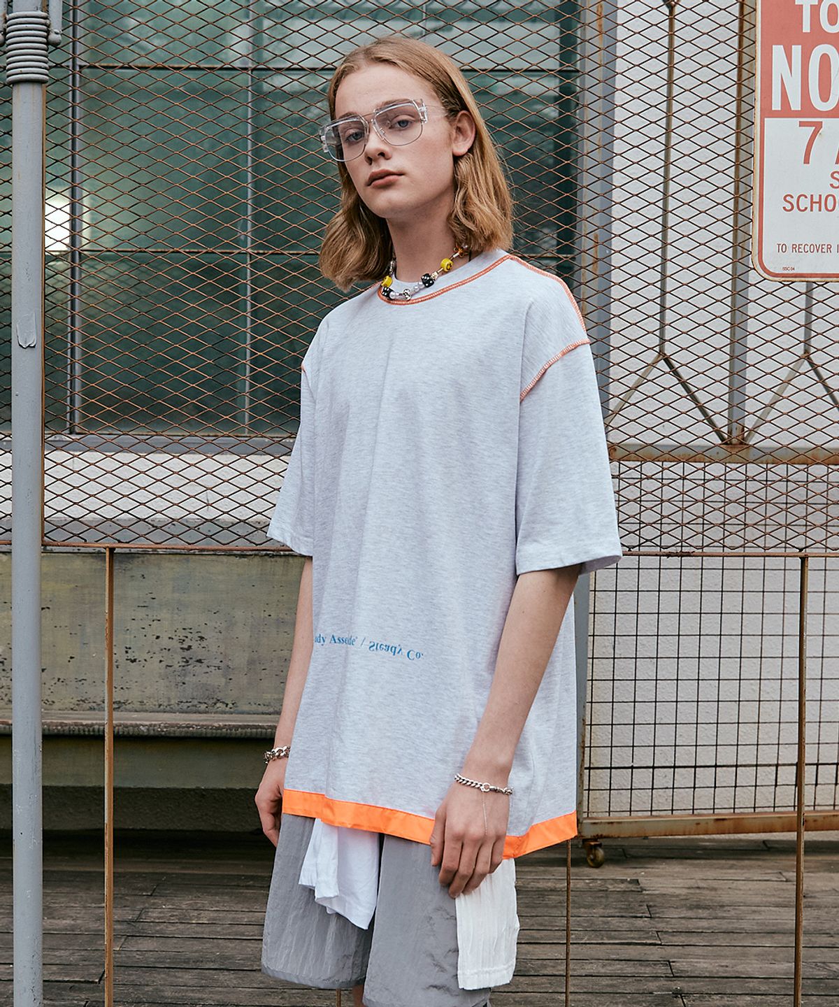 색 스튜디오(SAC STUDIO) COZY BLOCK T-SHIRTS OATMEAL