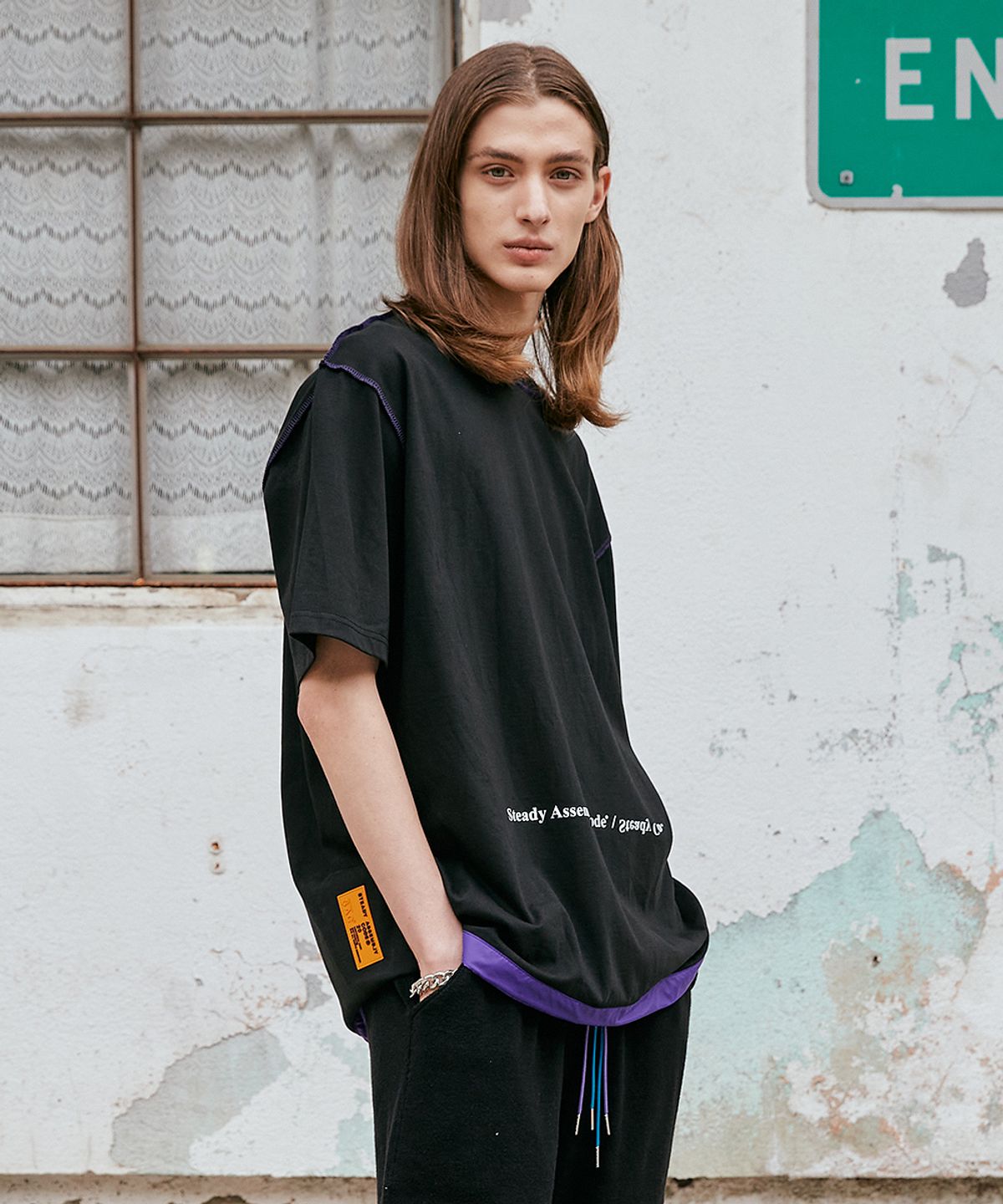 색 스튜디오(SAC STUDIO) COZY BLOCK T-SHIRTS BLACK
