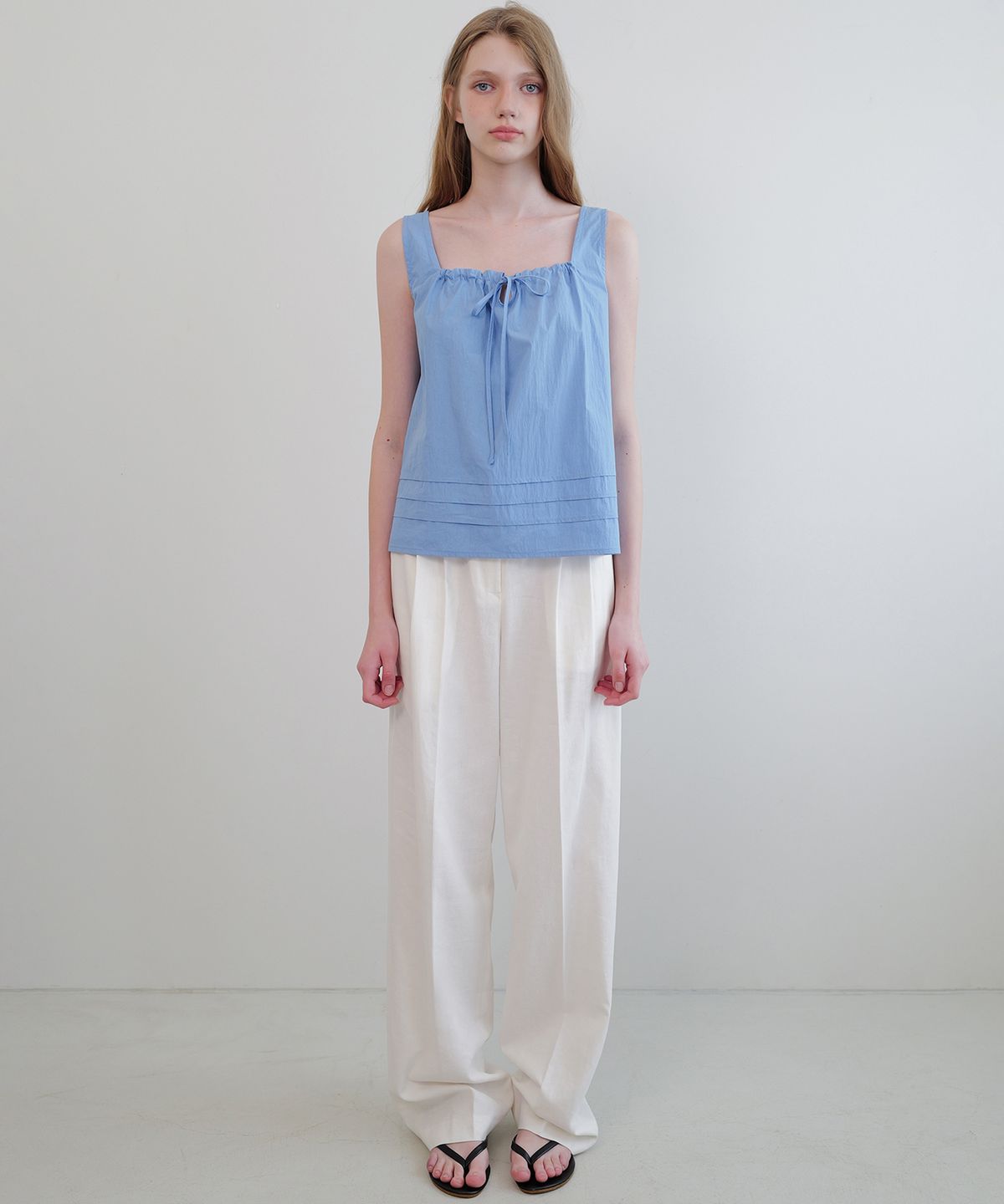 앤니즈(ANDNEEDS) Linen wide slacks (ivory)