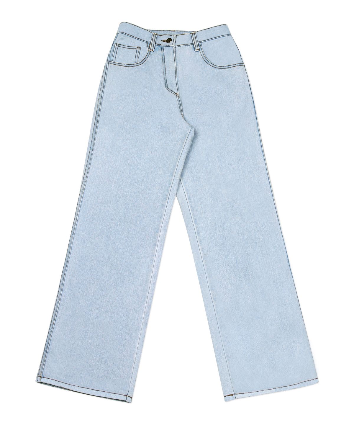 하이스쿨디스코(HIGH SCHOOL DISCO) Color Wide Pants_Denim