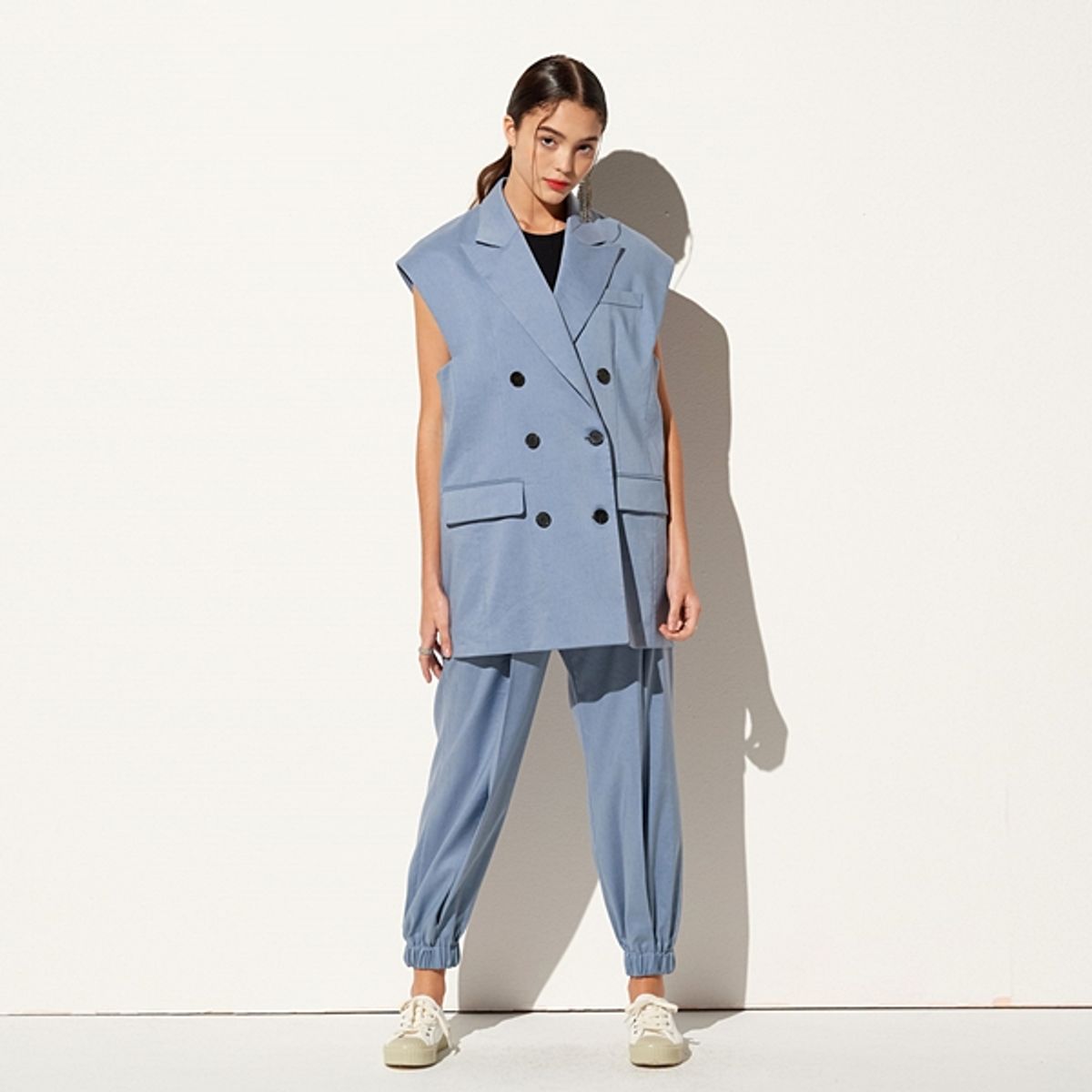 핀블랙(PINBLACK) LINEN JOGGER PANTS BLUE