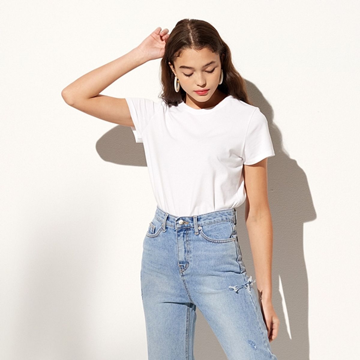 핀블랙(PINBLACK) PIMA COTTON T-SHIRTS WHITE