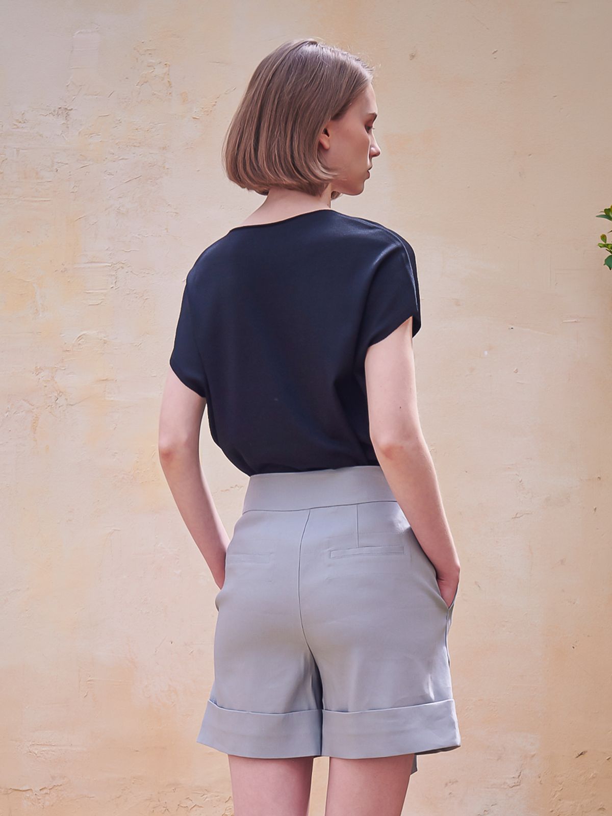 아쿠드(ACUD) Rita Linen Short Pants_Blue