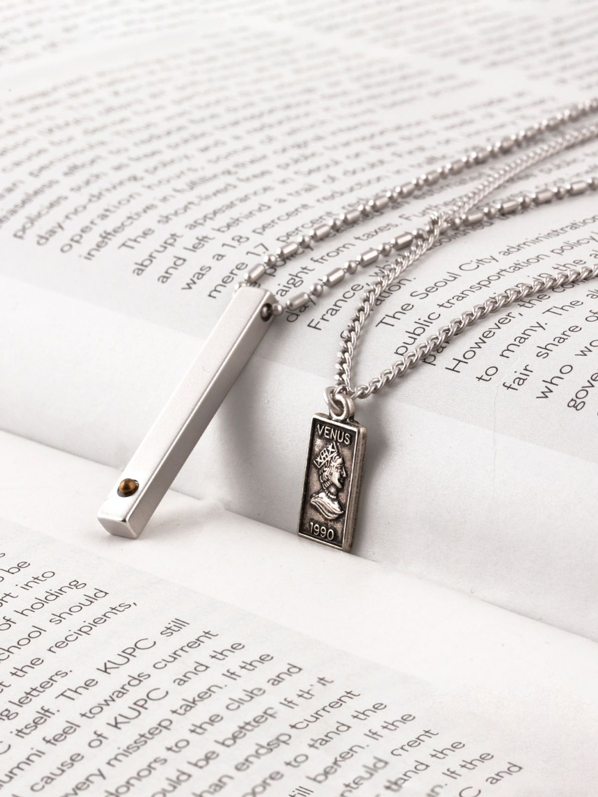 쇼브오프(SHOVEOFF) SVN-310 Stone Bar Double Necklace
