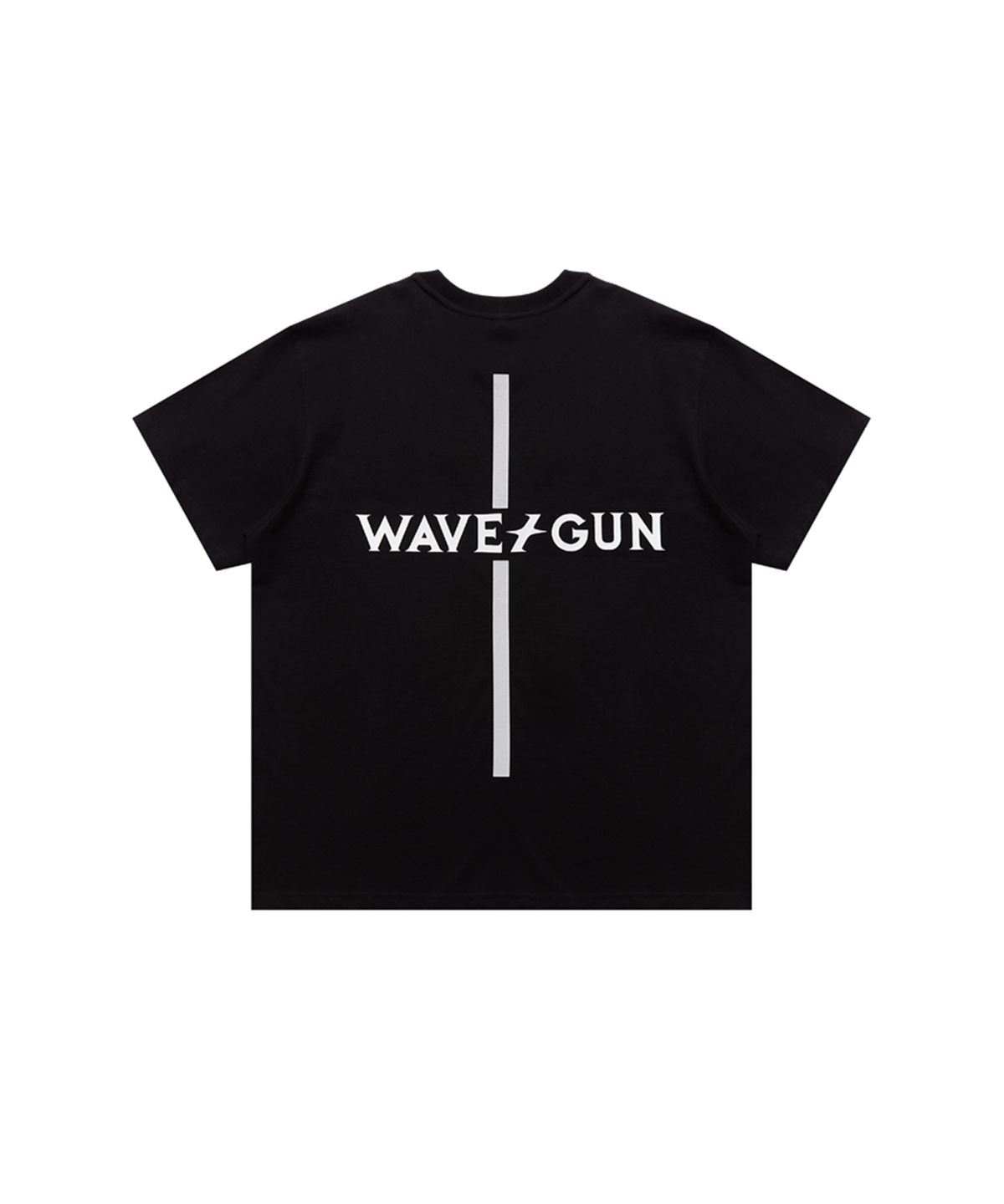 웨이브건(WAVEGUN) 크로스 리플렉티브 티셔츠 블랙