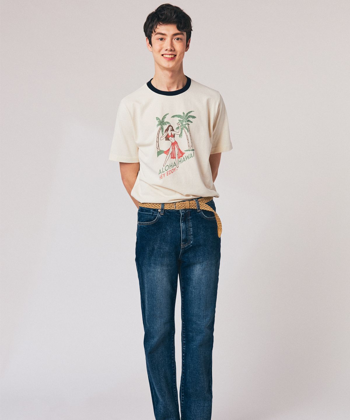 헤이에디(HEY EDDY) 라운드 반팔 야자수 티셔츠