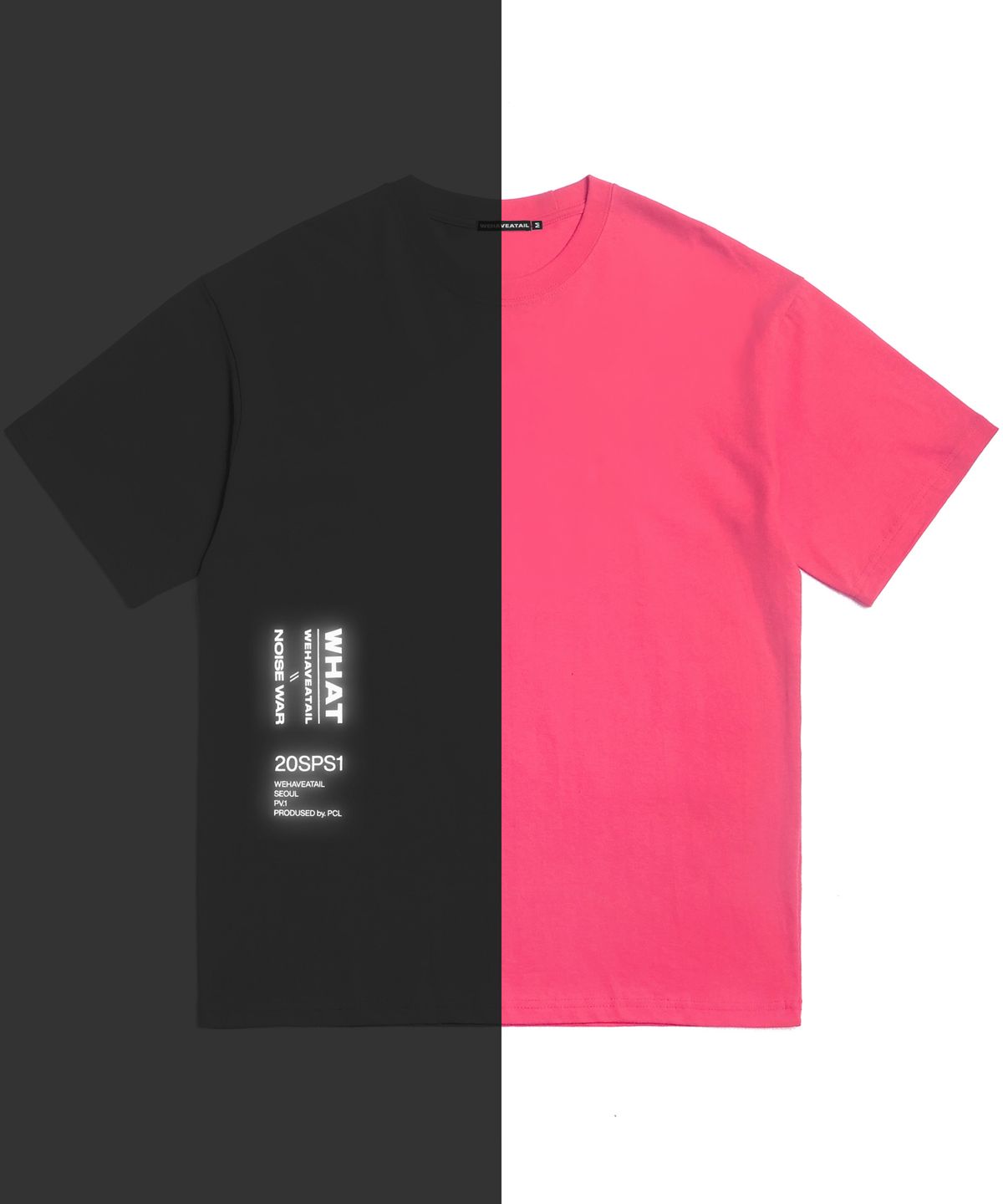 위해브어테일(WE HAVE A TAIL) REFLECTIVE SIDE LOGO TSHIRTS (CORAL)