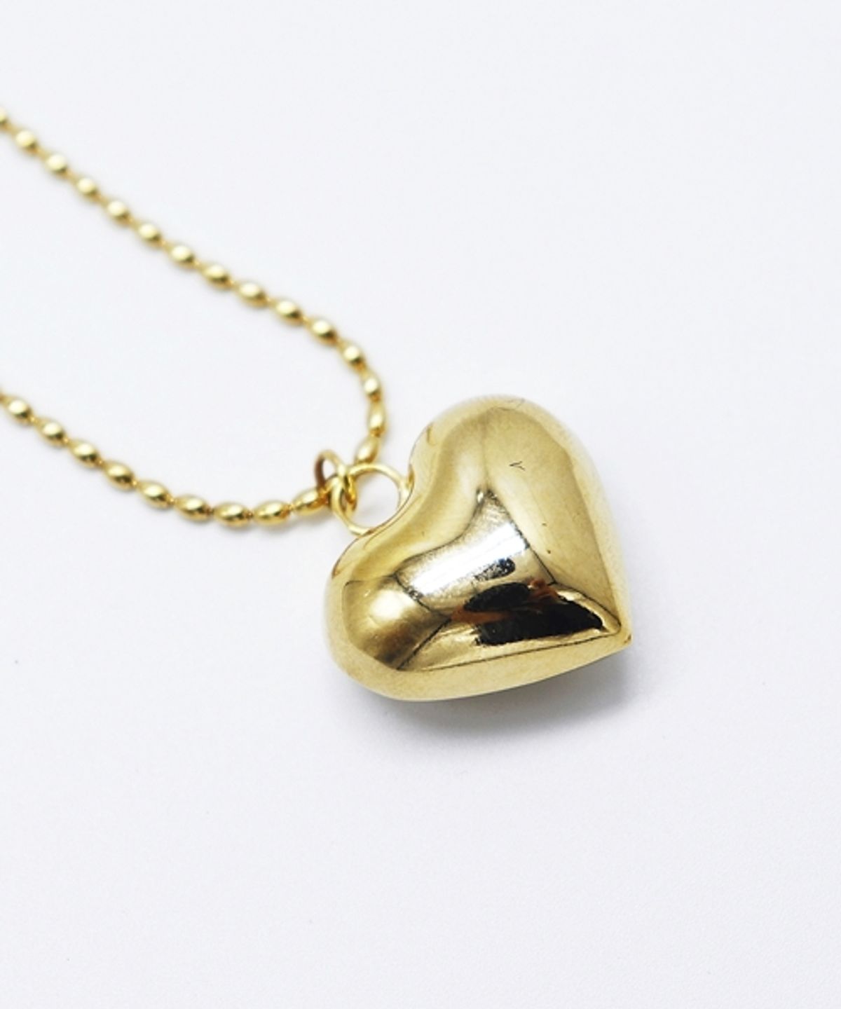 봉보(BONBEAU) Volume heart point gold Necklace 골드 하트 통통 목걸이 9mm 15mm 20mm