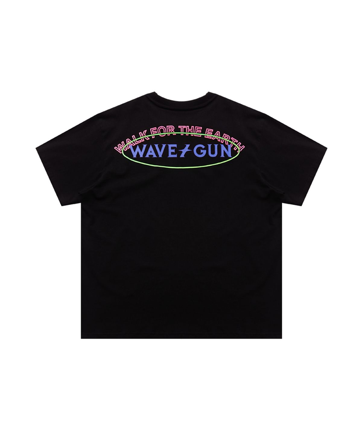 웨이브건(WAVEGUN) 네온사인 티셔츠 블랙