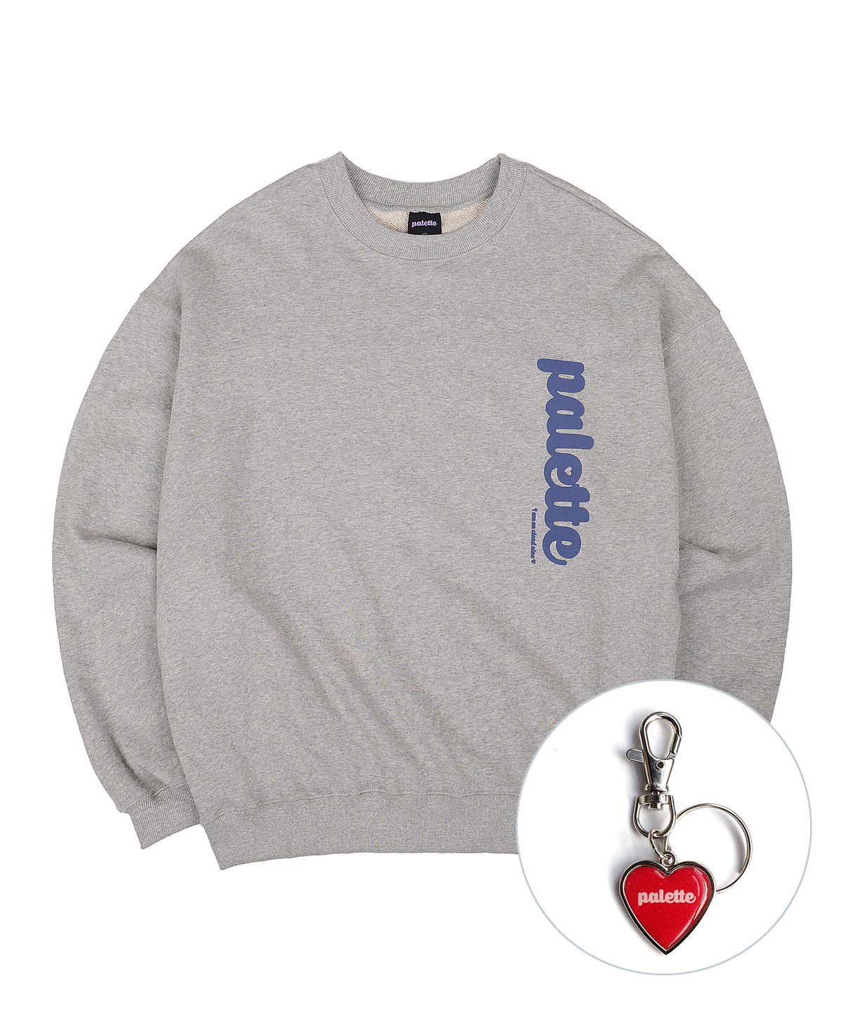 팔레트(PALETTE) PALETTE LOGO CREW (MELANGE GREY)