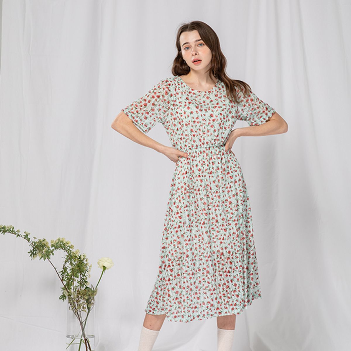라온(RA_ON) Flower See Through A-line OPS (BU)