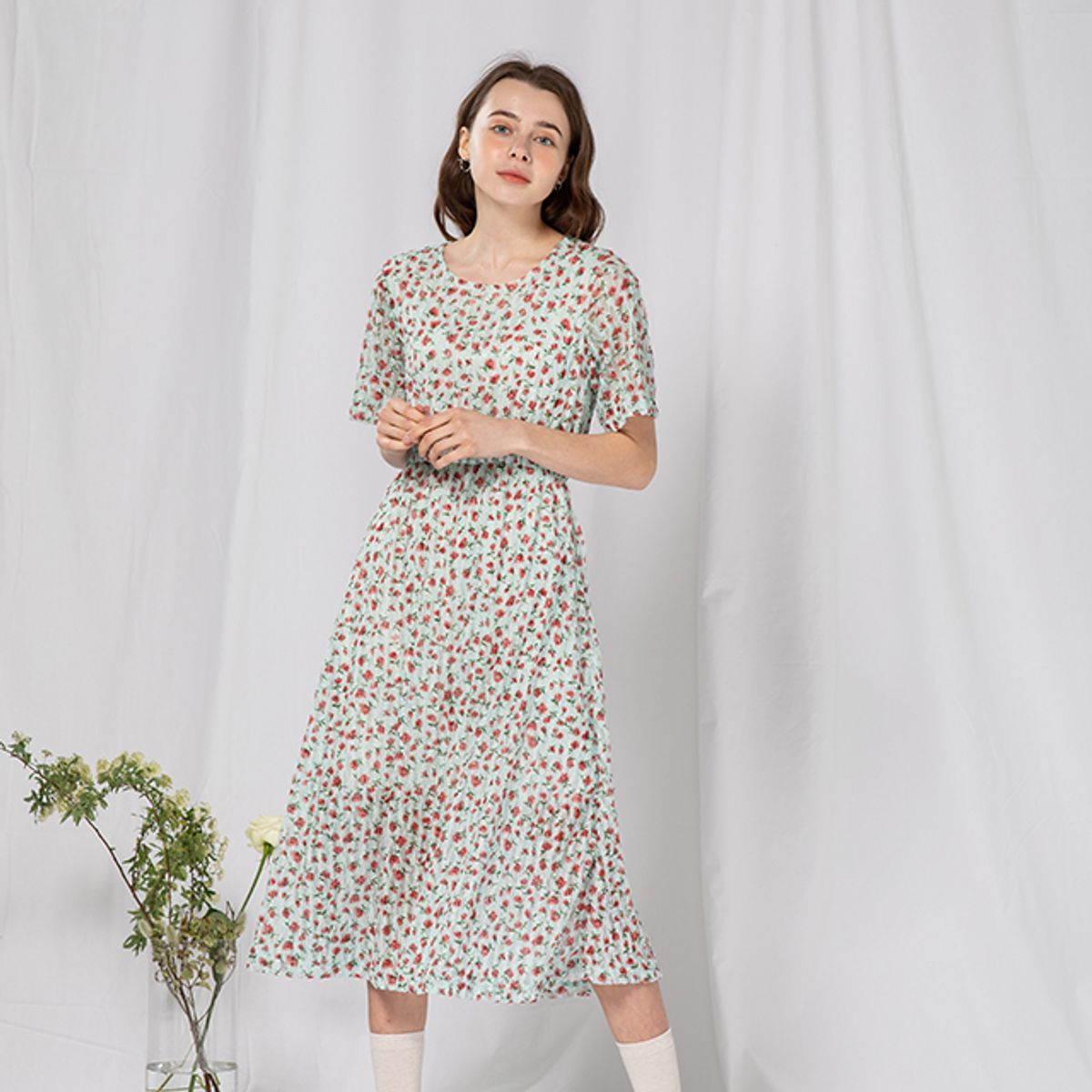 라온(RA_ON) Flower See Through A-line OPS (BU)