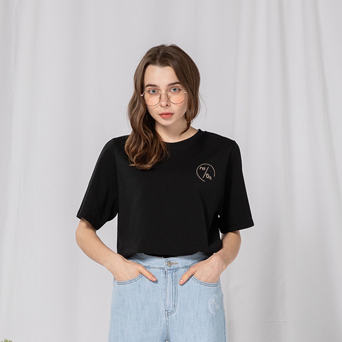 라온(RA_ON) Basic Daily Logo T-shirt (BK)