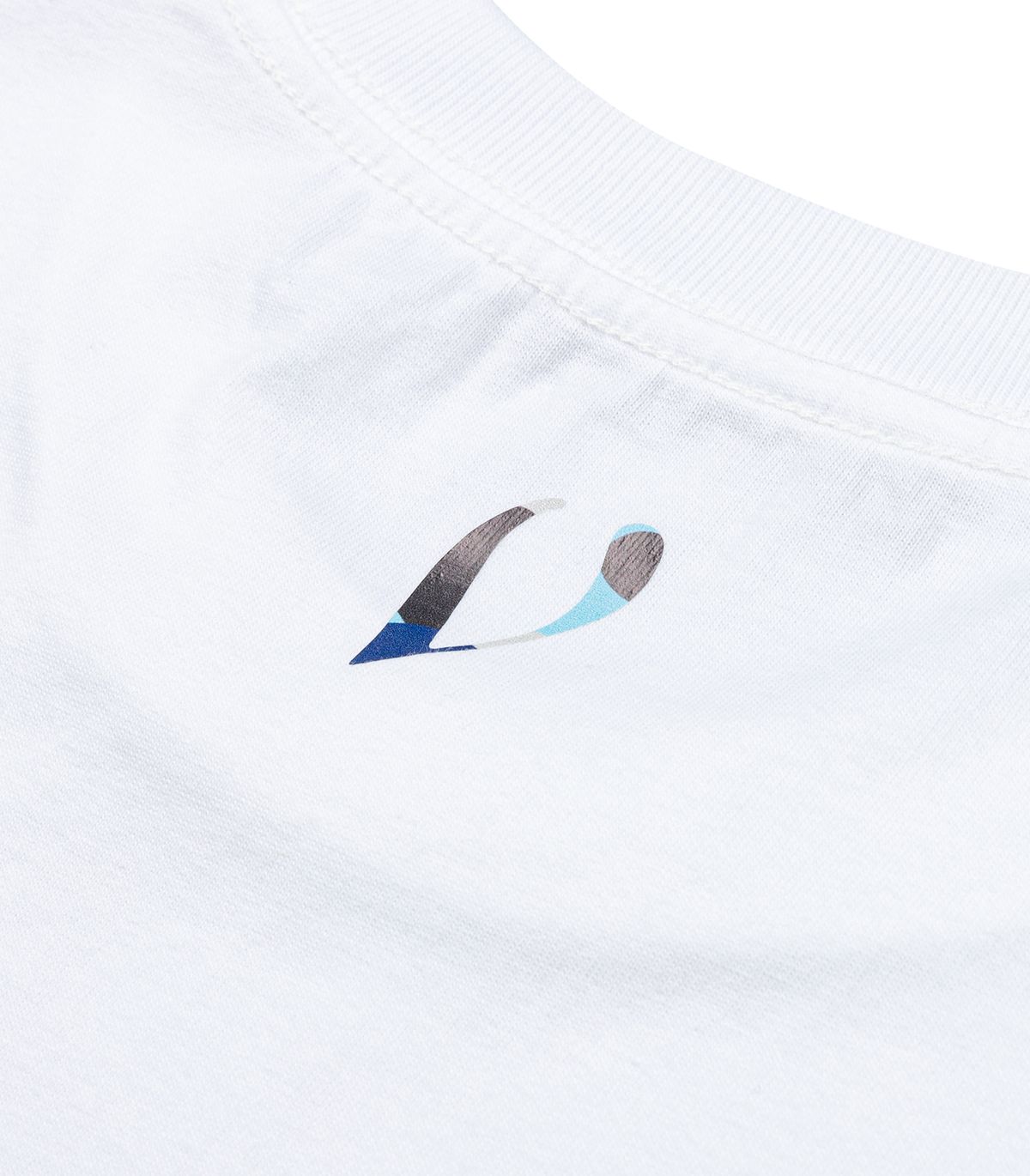 바이브레이트(VIBRATE) BLUE MILITARY LOGO T-SHIRT (WHITE)