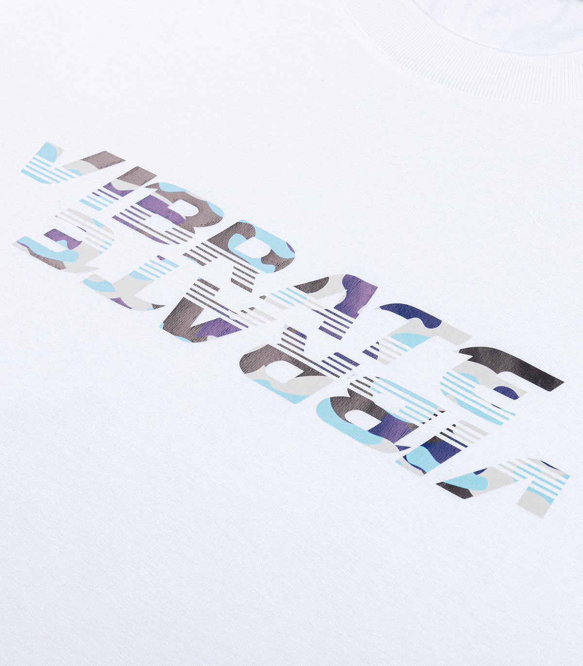 바이브레이트(VIBRATE) BLUE MILITARY LOGO T-SHIRT (WHITE)