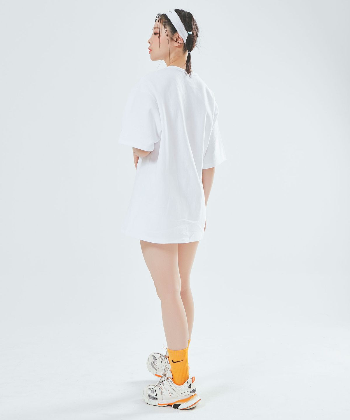 카가미엘(KAGAMI.L) 오버사이즈 빅 프론트 티셔츠 화이트