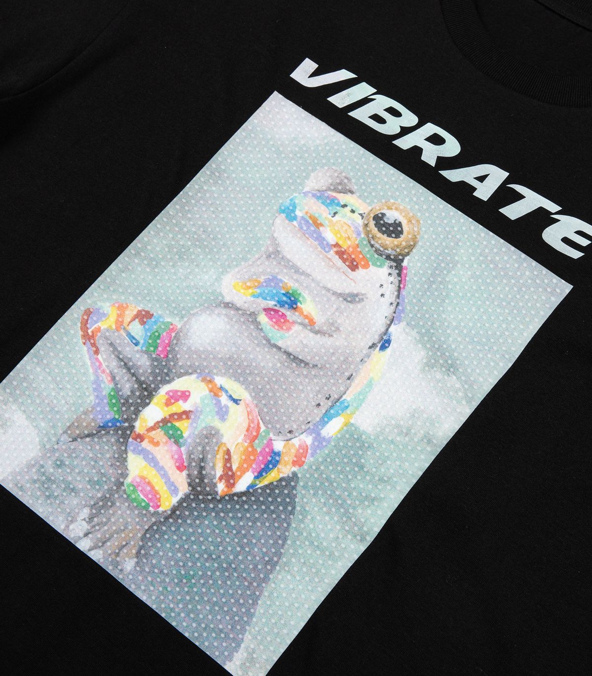 바이브레이트(VIBRATE) GLORY FROG LOGO HOLOGRAPHY T-SHIRT (BLACK)