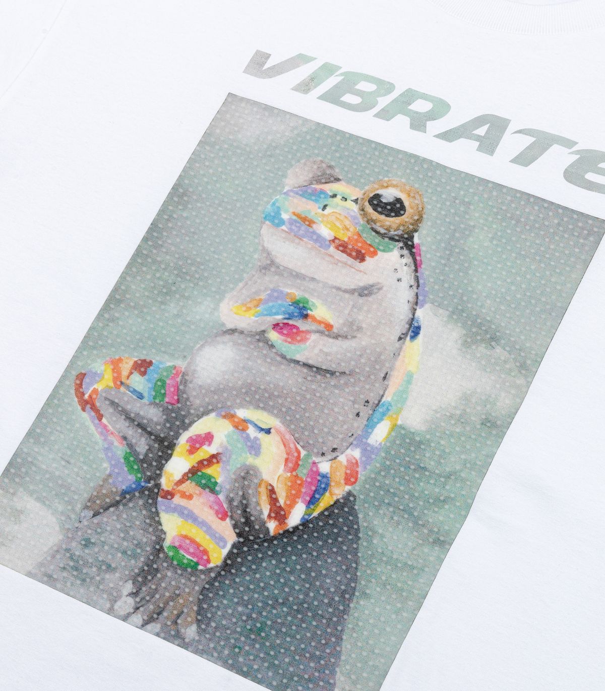 바이브레이트(VIBRATE) GLORY FROG LOGO HOLOGRAPHY T-SHIRT (WHITE)