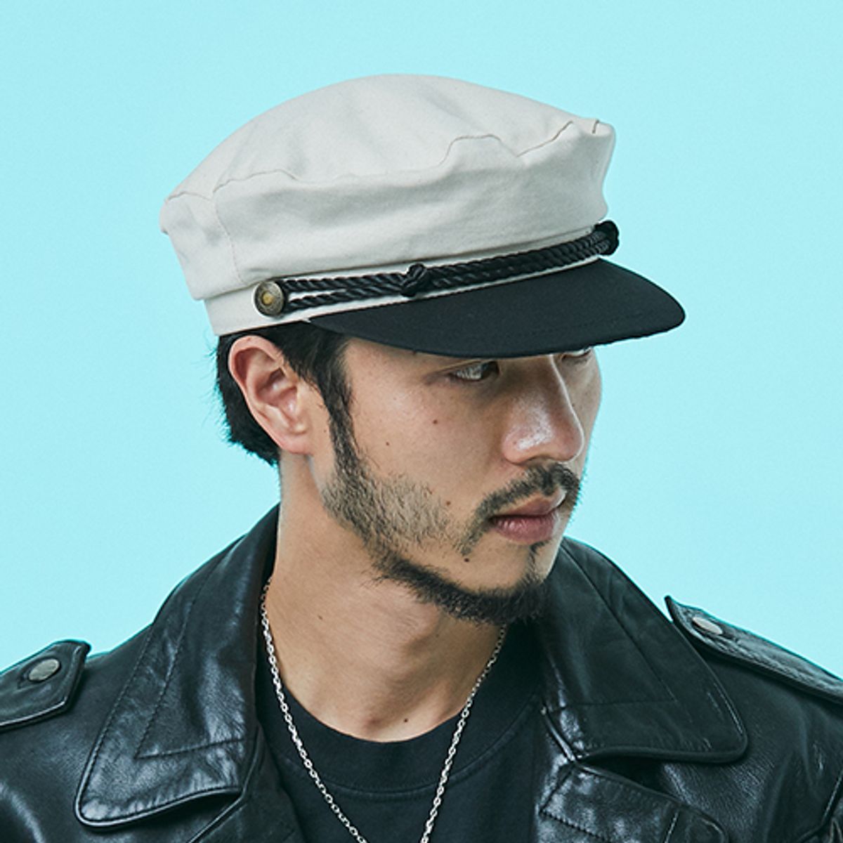 밀리어네어햇(MILLIONAIRE HATS) US DECK COTTON MATROOS CAP [IVORY/BLACK]