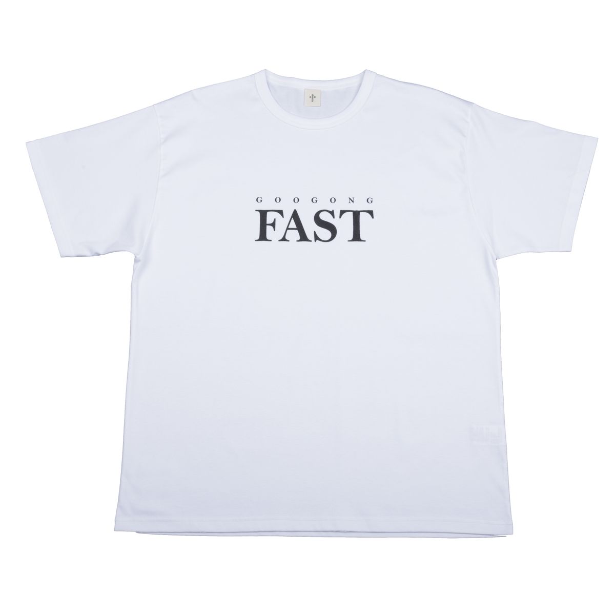 구공페스트(GOOGONGFAST) 오버핏 로고 프린팅 티셔츠 (화이트-블랙)