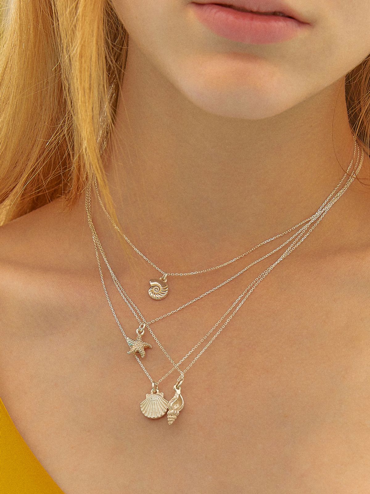 포스트루드(POSTLUDE) [SILVER] SUMMER P CHAIN N (4 PENDANT)