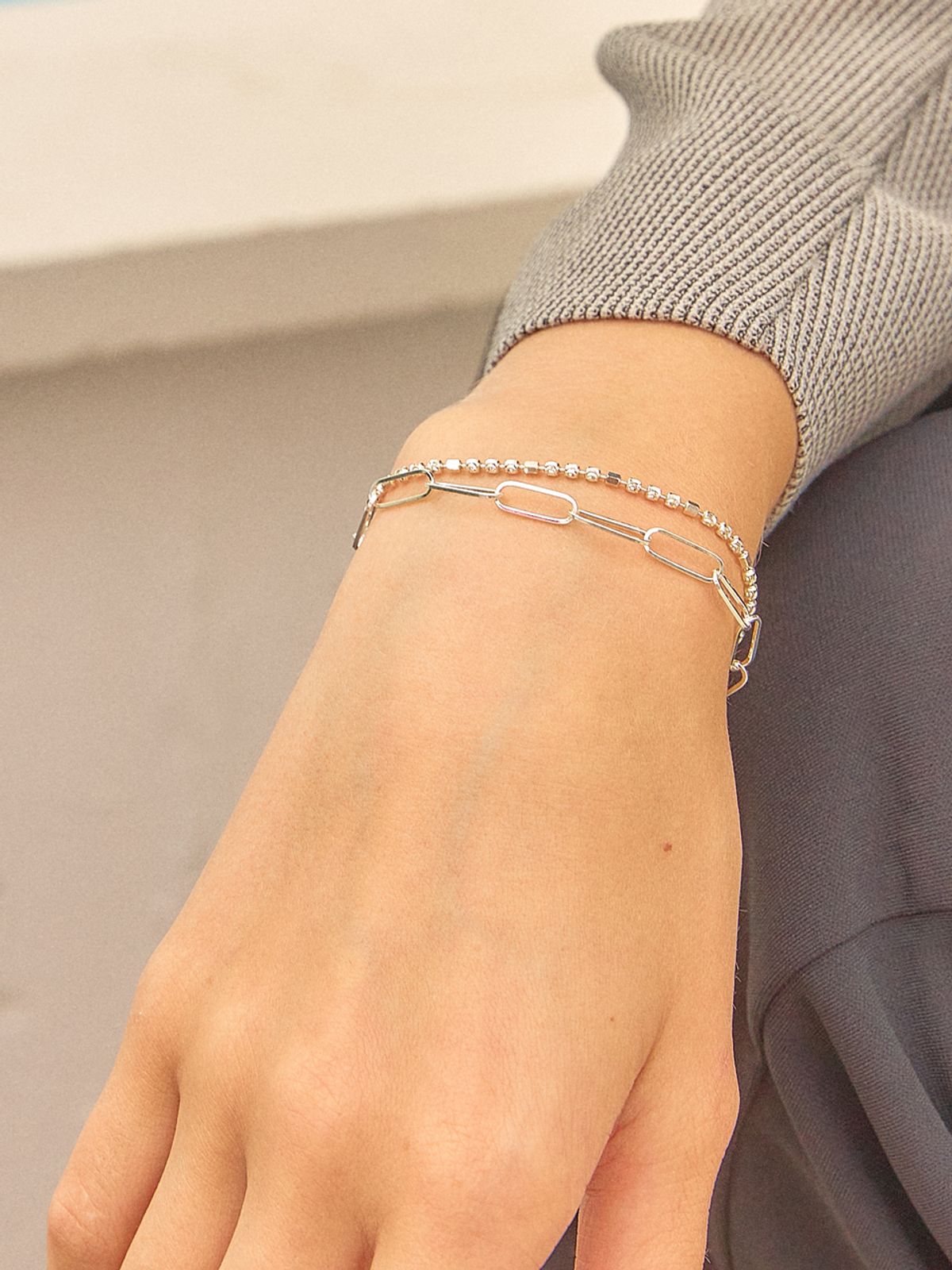 포스트루드(POSTLUDE) [SILVER] R SV CHAIN BRACELET
