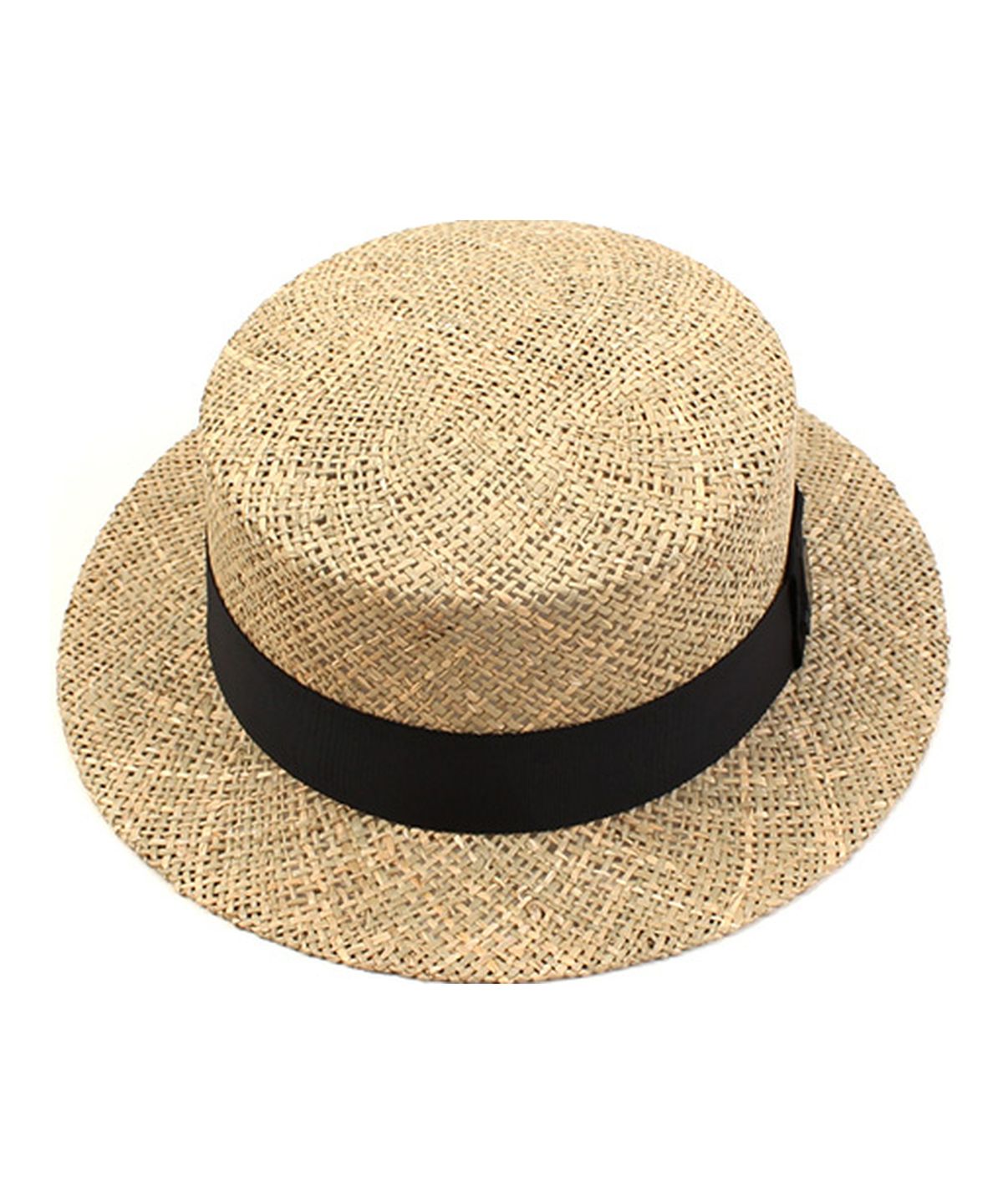 유니버셜 케미스트리(UNIVERSAL CHEMISTRY) Bau Flat Short Panama Hat BK 라피아햇