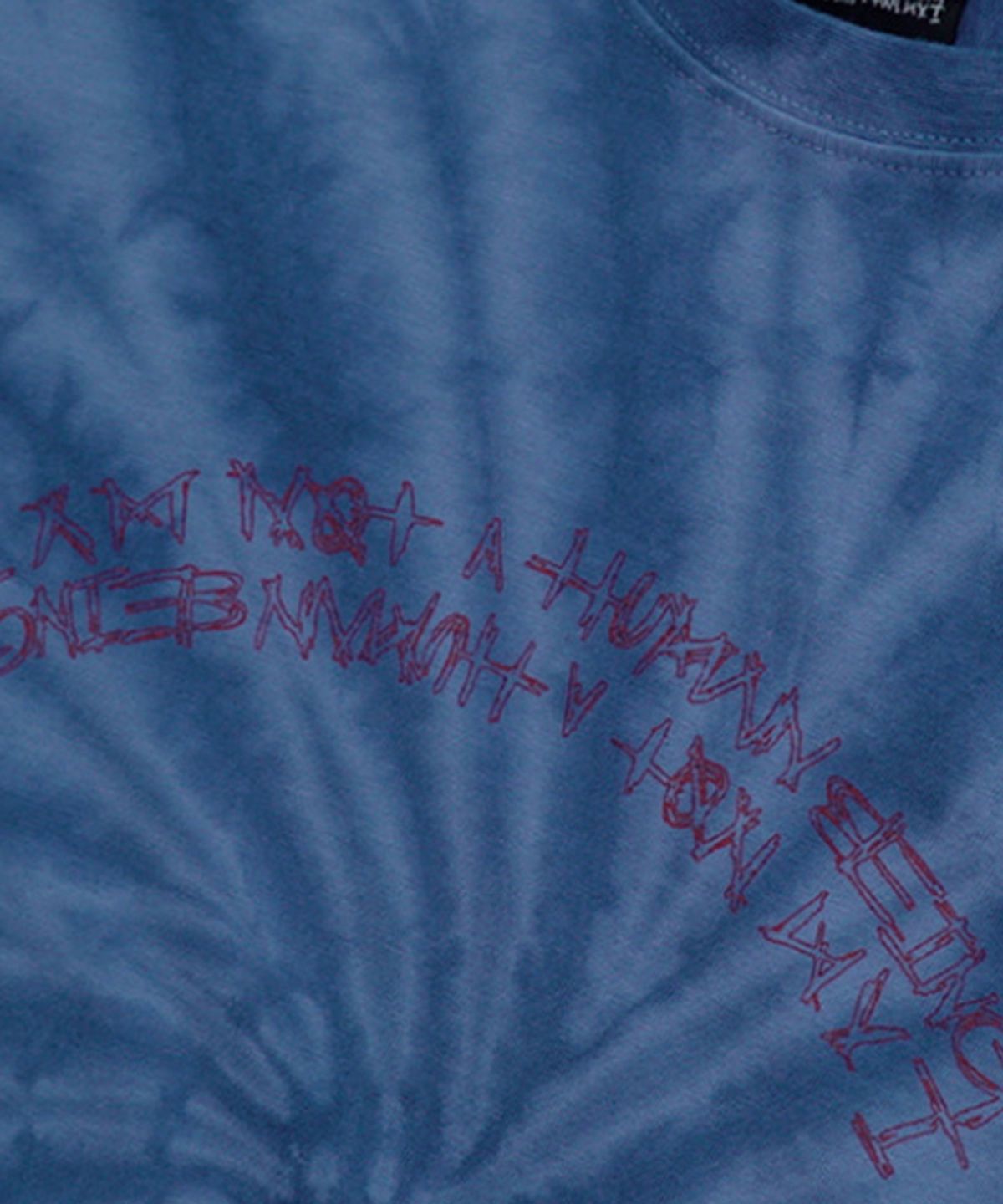 아임낫어휴먼비잉(I AM NOT A HUMAN BEING) TIE-DYE BASIC LOGO TEE - BLUE