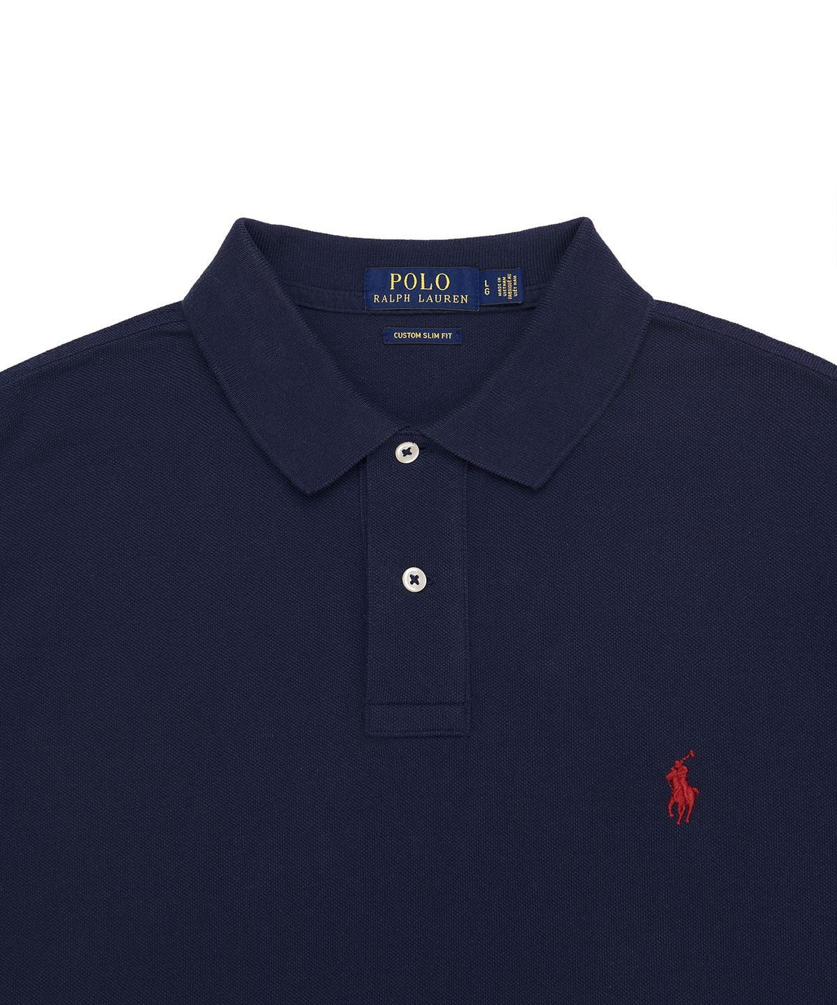 폴로 랄프 로렌(POLO RALPH LAUREN) 커스텀 슬림핏 메시 폴로 셔츠 - 블루