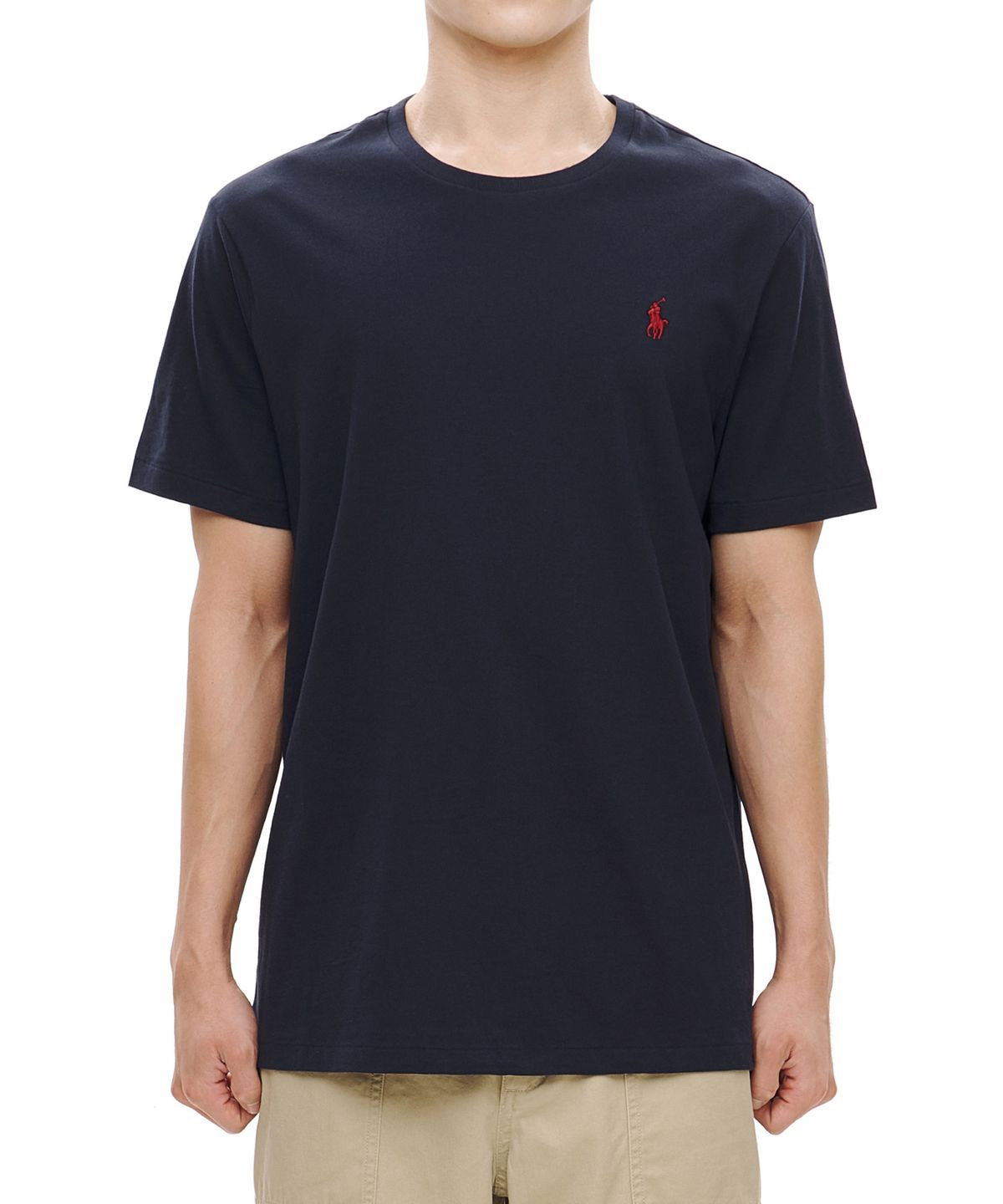 폴로 랄프 로렌(POLO RALPH LAUREN) 커스텀 슬림 핏 코튼 티셔츠 - 네이비