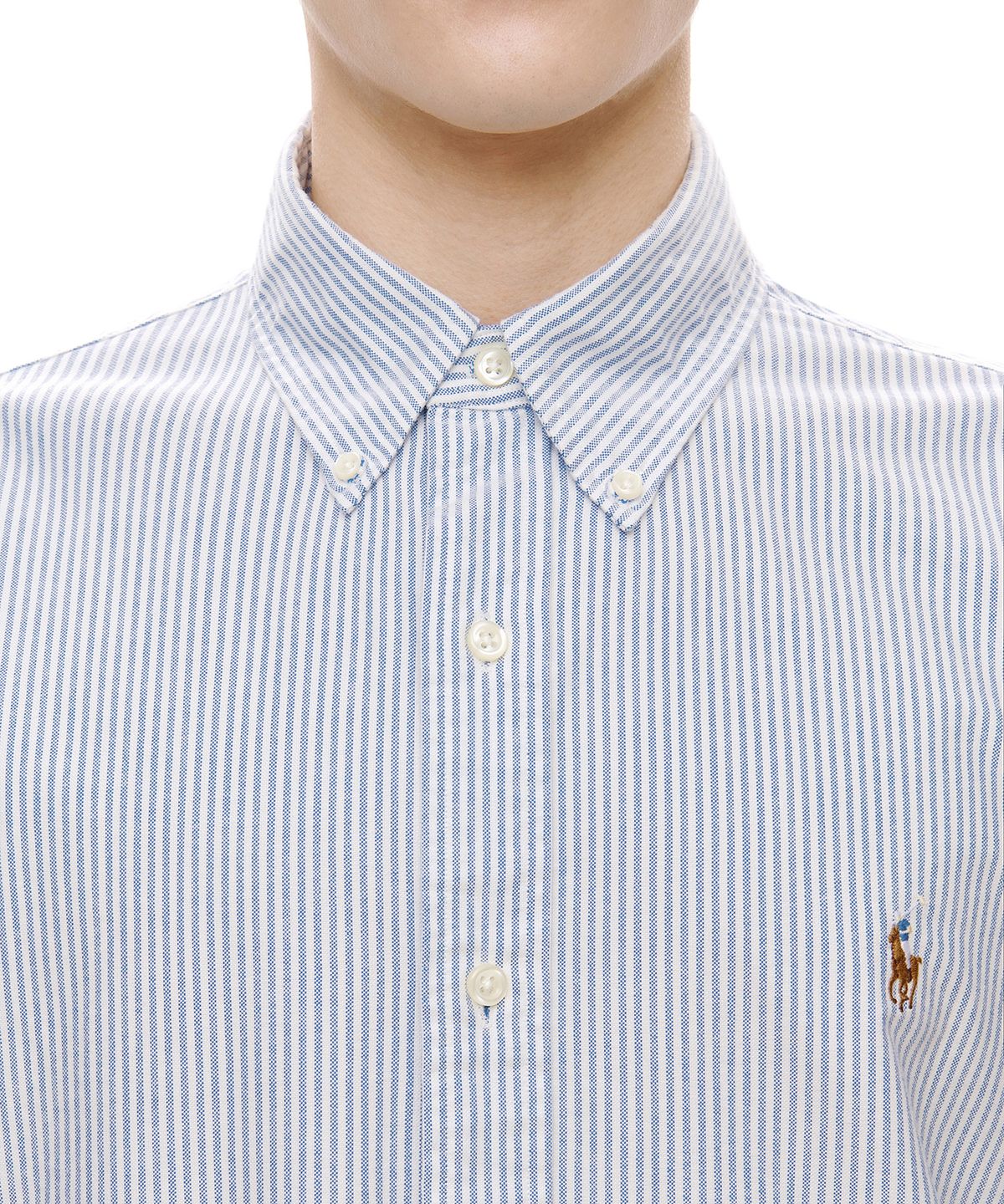 폴로 랄프 로렌(POLO RALPH LAUREN) 커스텀핏 버튼다운 옥스포드 셔츠  - 블루
