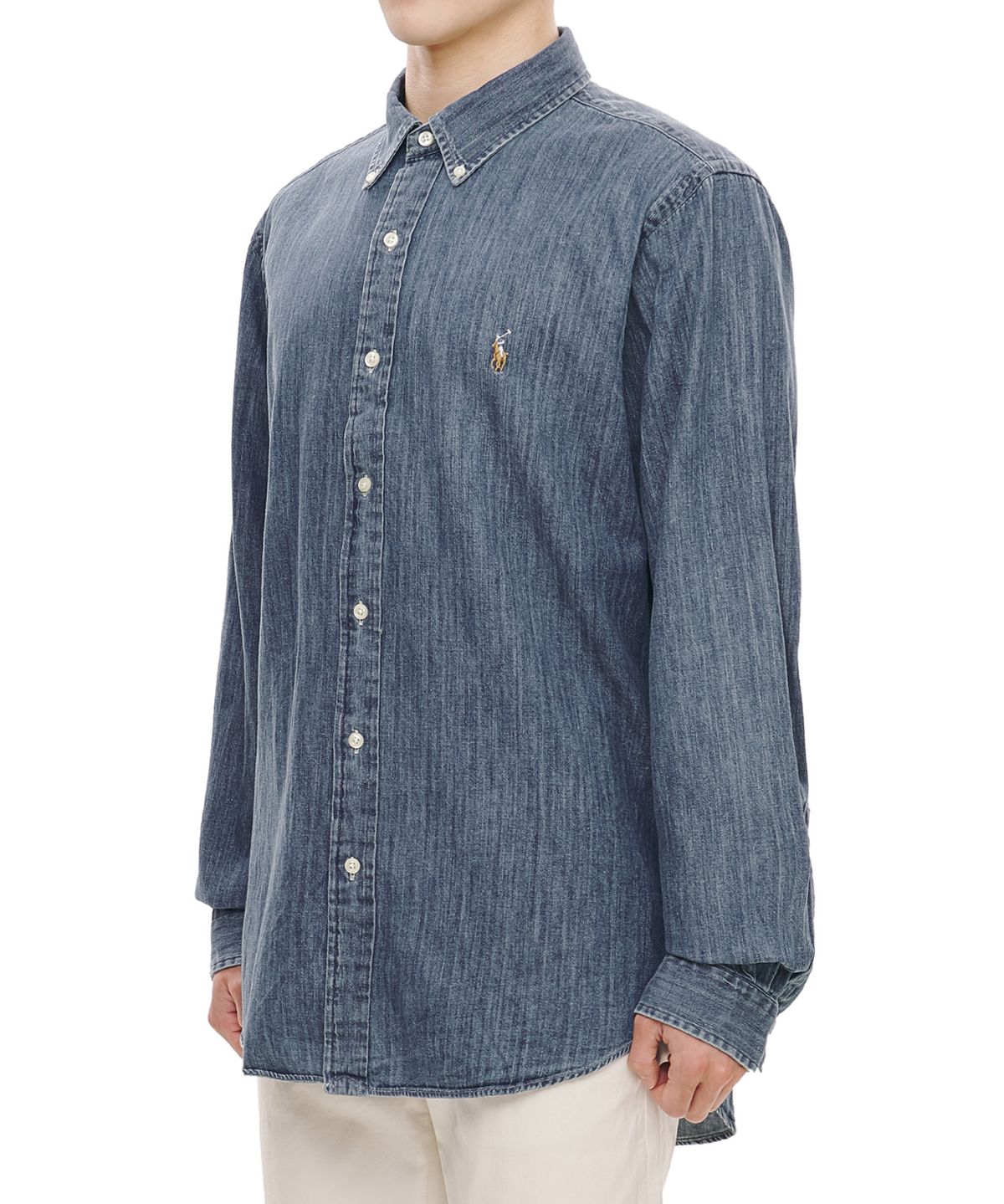 폴로 랄프 로렌(POLO RALPH LAUREN) 커스텀핏 데님 셔츠 - 블루