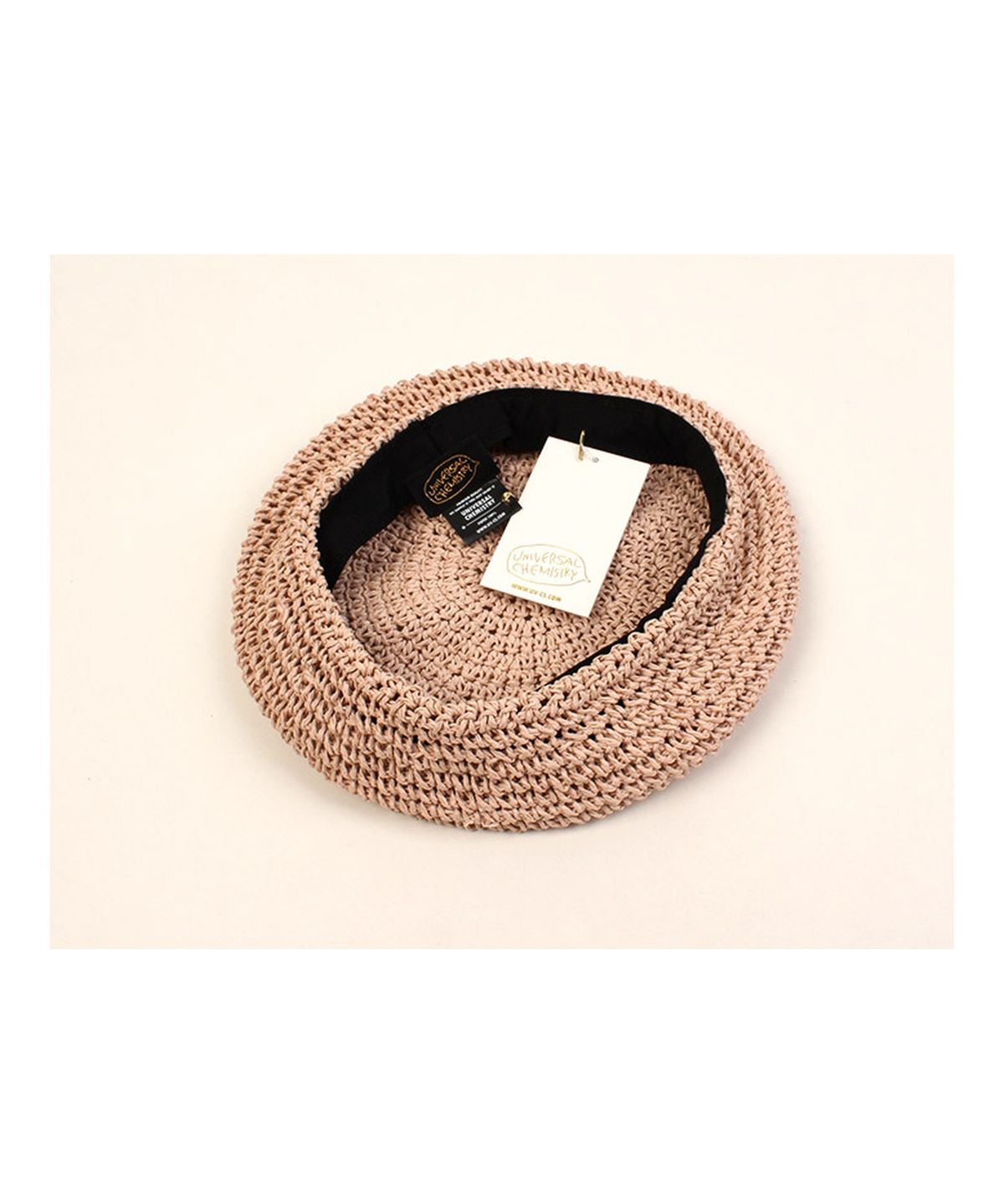 유니버셜 케미스트리(UNIVERSAL CHEMISTRY) Rattan Pink Beret 라탄베레모