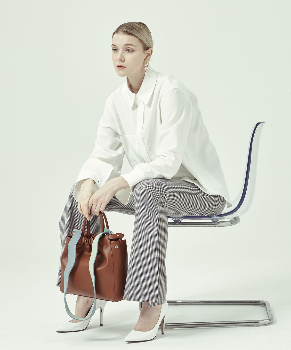 보니블라(BONIBLAH) DOUX BAG (CARMEL BROWN)