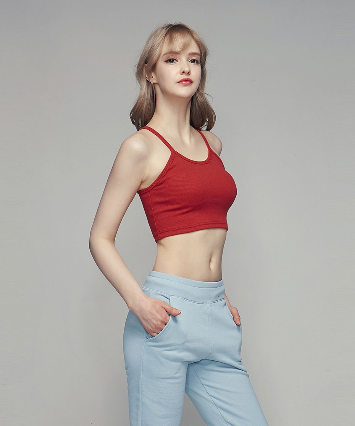 데비웨어(DEVIWEAR) 아이비 크롭나시 DEVI-TS0022-레드