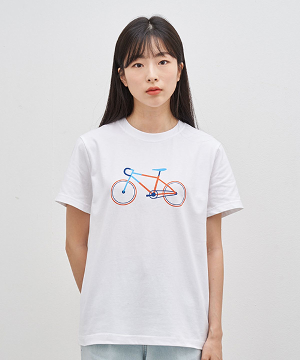 그래픽스(GRAPIX) Bike City 화이트 반팔 티셔츠