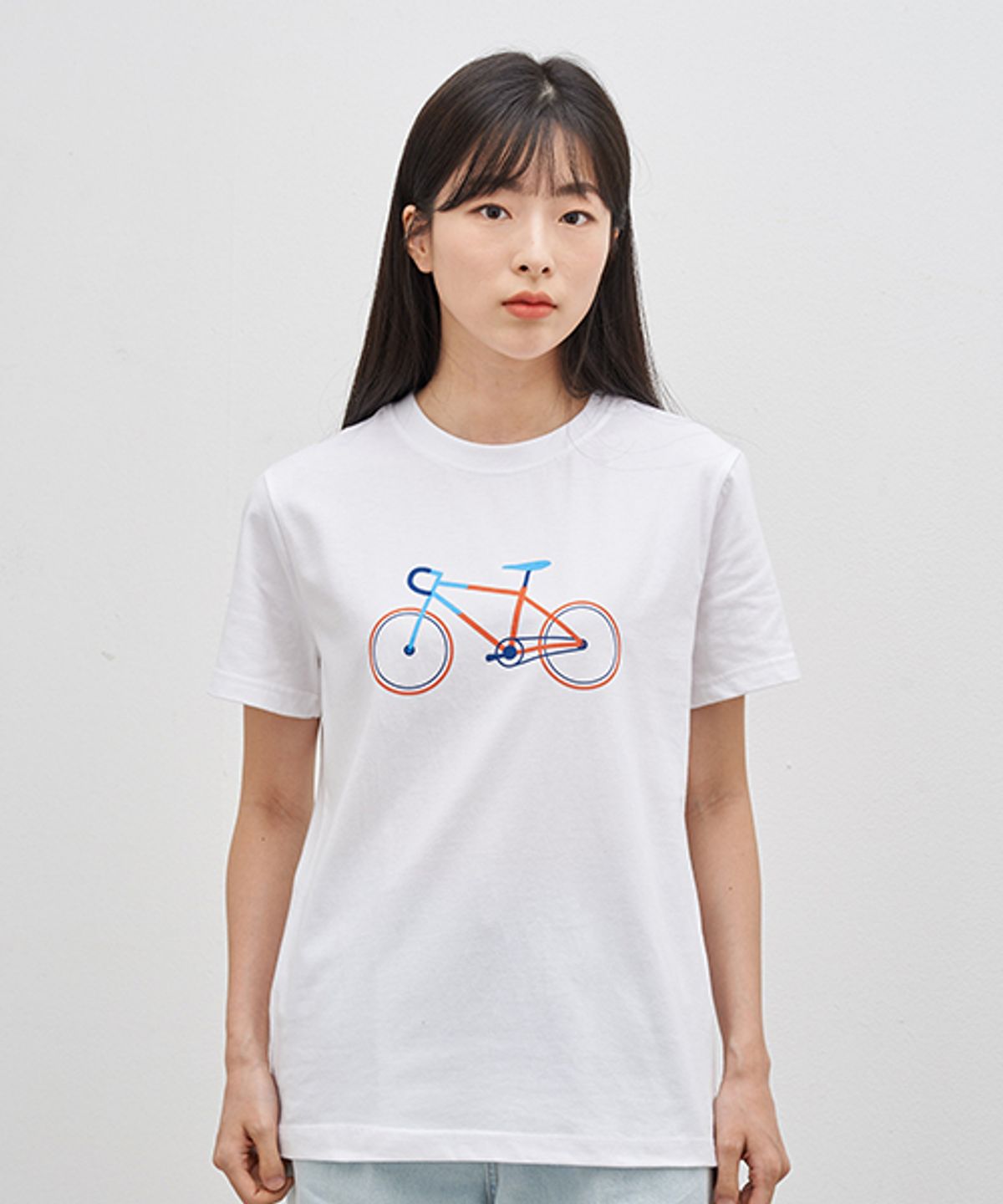 그래픽스(GRAPIX) Bike City 화이트 반팔 티셔츠