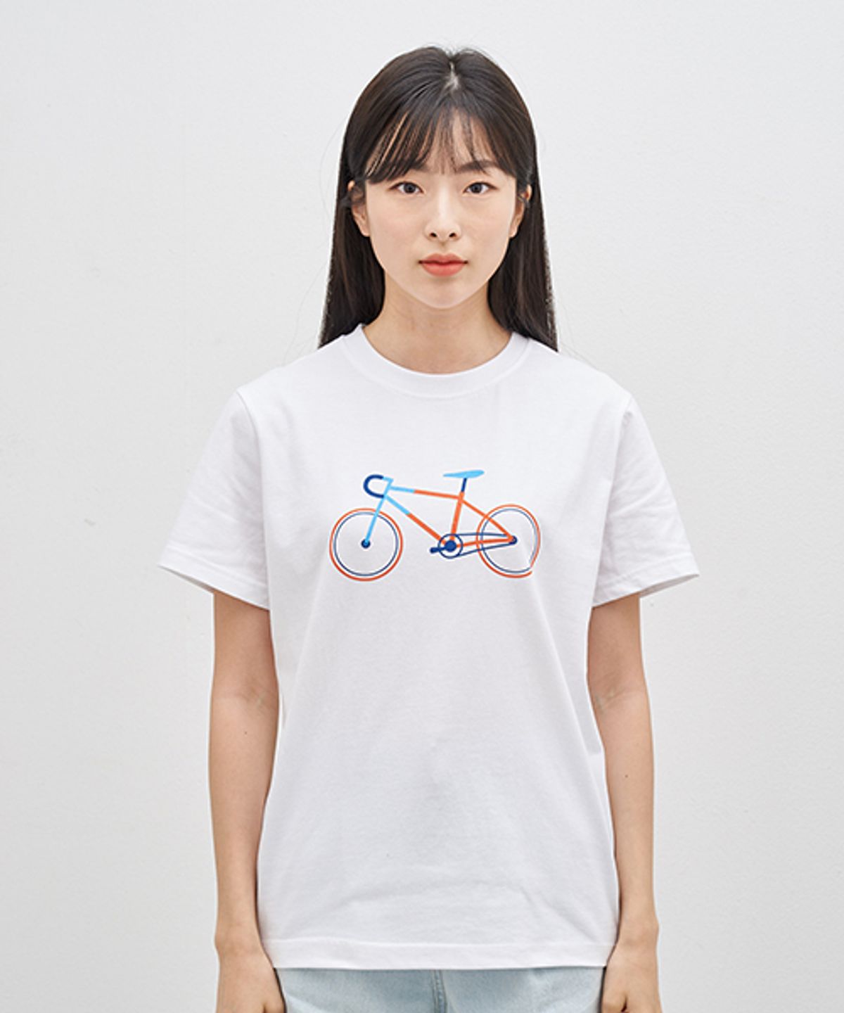 그래픽스(GRAPIX) Bike City 화이트 반팔 티셔츠