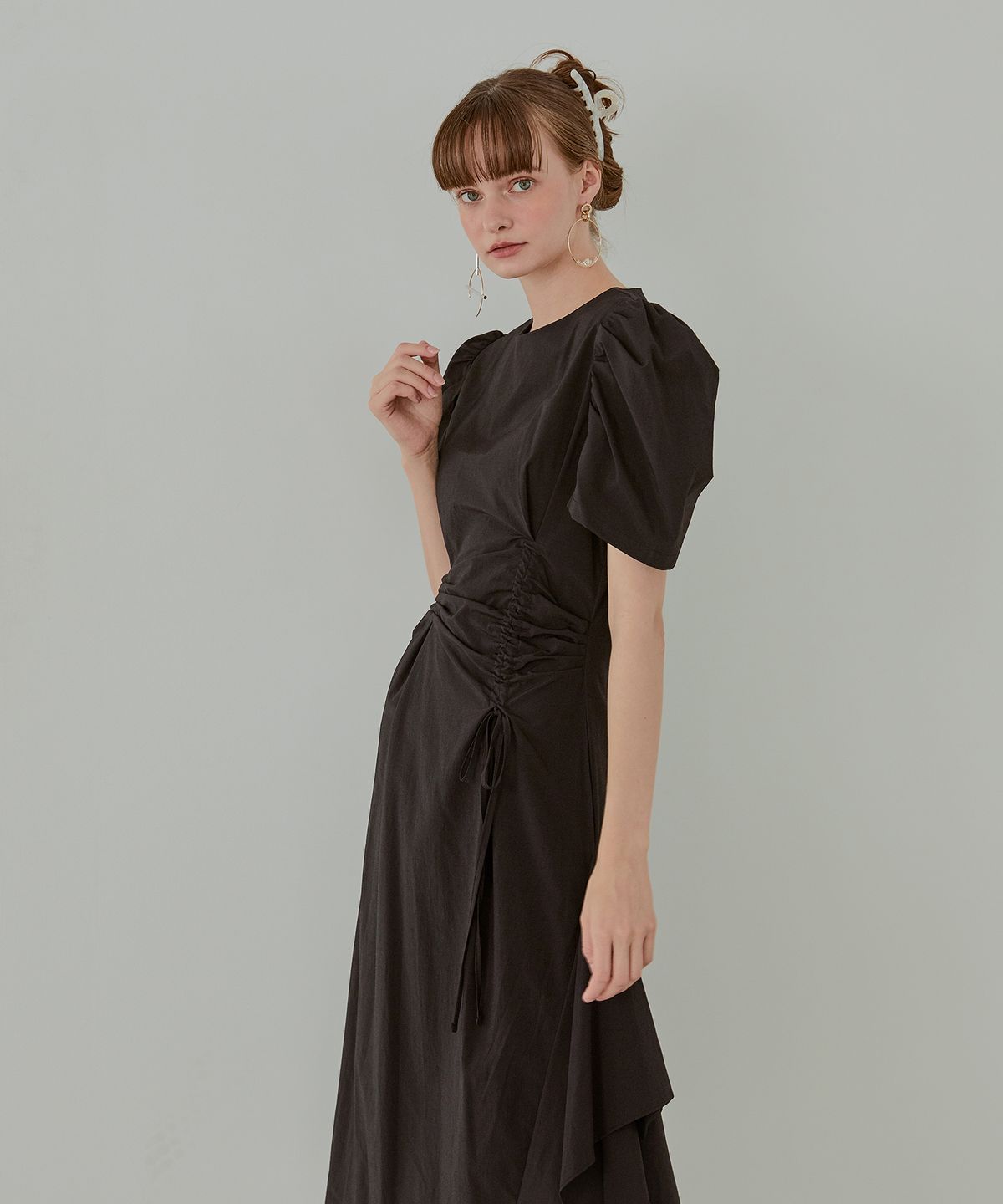 에트몽(ETMON) Pintuck String Dress,  Black