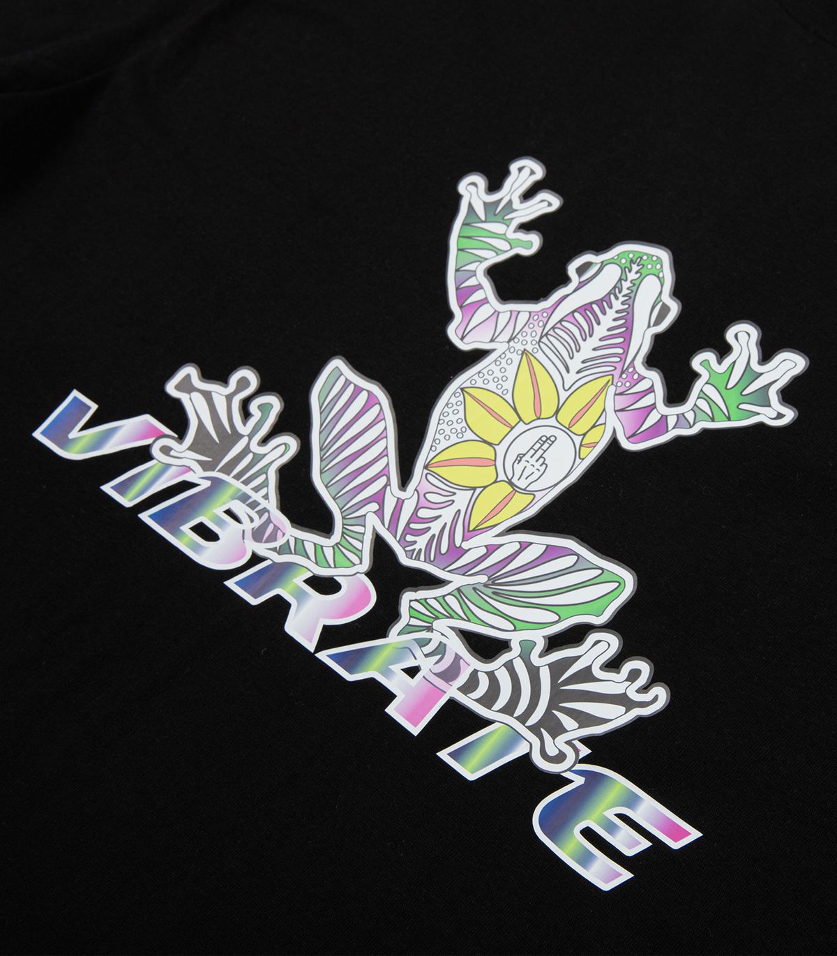 바이브레이트(VIBRATE) SAFFRON V-ROGGY LOGO T-SHIRT (BLACK)