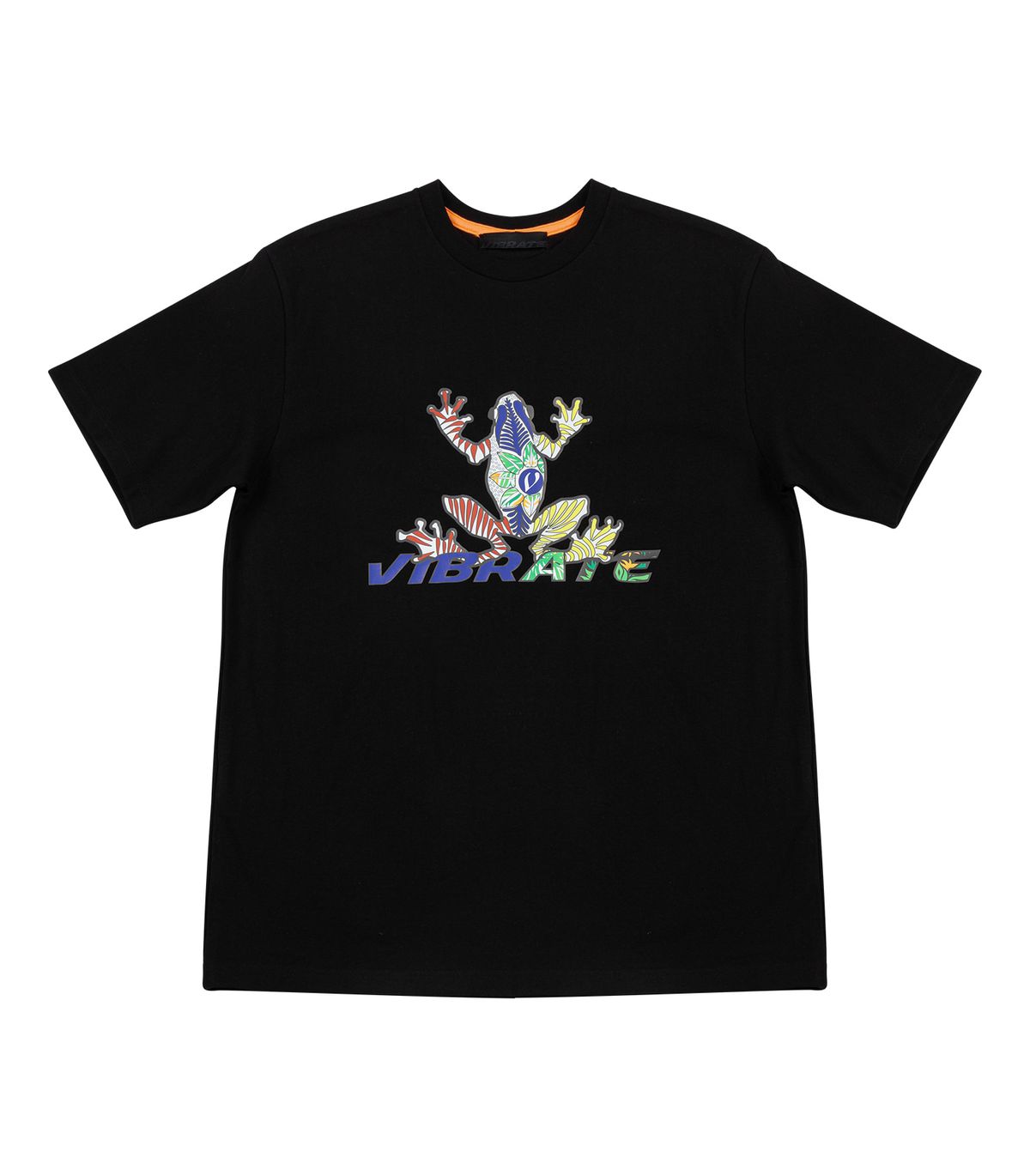 바이브레이트(VIBRATE) RAINBOW V-ROGGY LOGO T-SHIRT (BLACK)