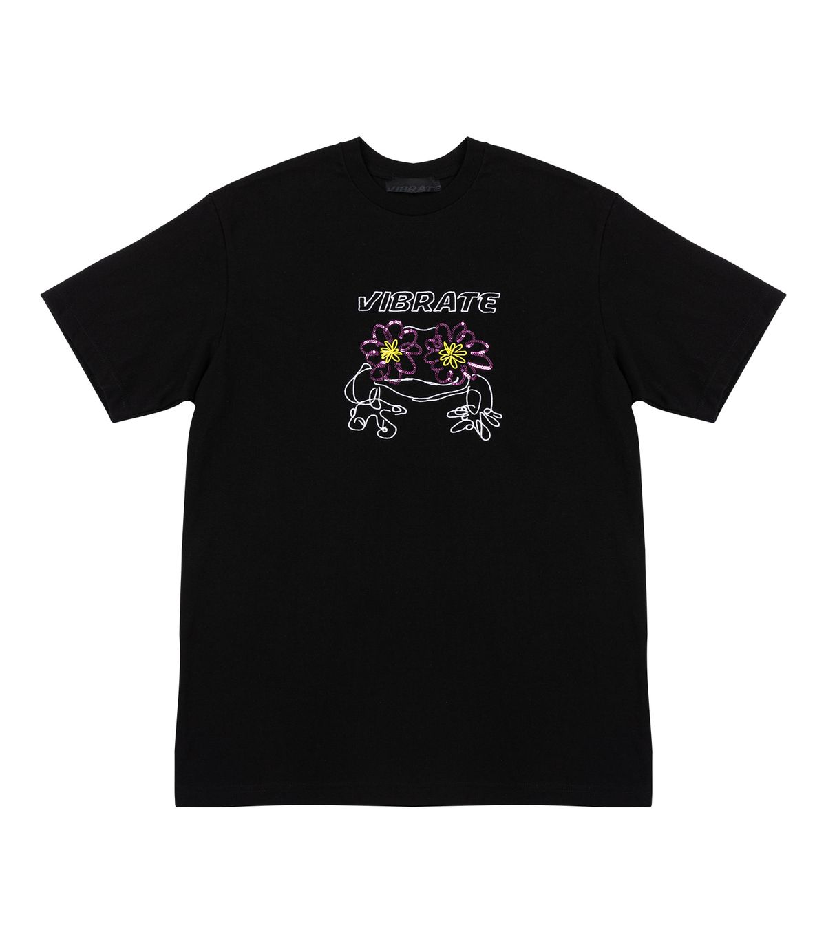 바이브레이트(VIBRATE) POP-EYES FROG LOGO T-SHIRT (BLACK)