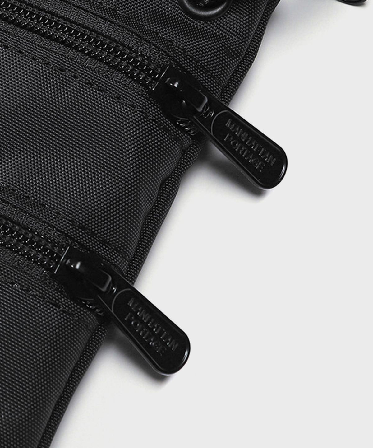 맨하탄 포티지(MANHATTAN PORTAGE) 트리플지퍼 라벨 사코슈백 S BLACK