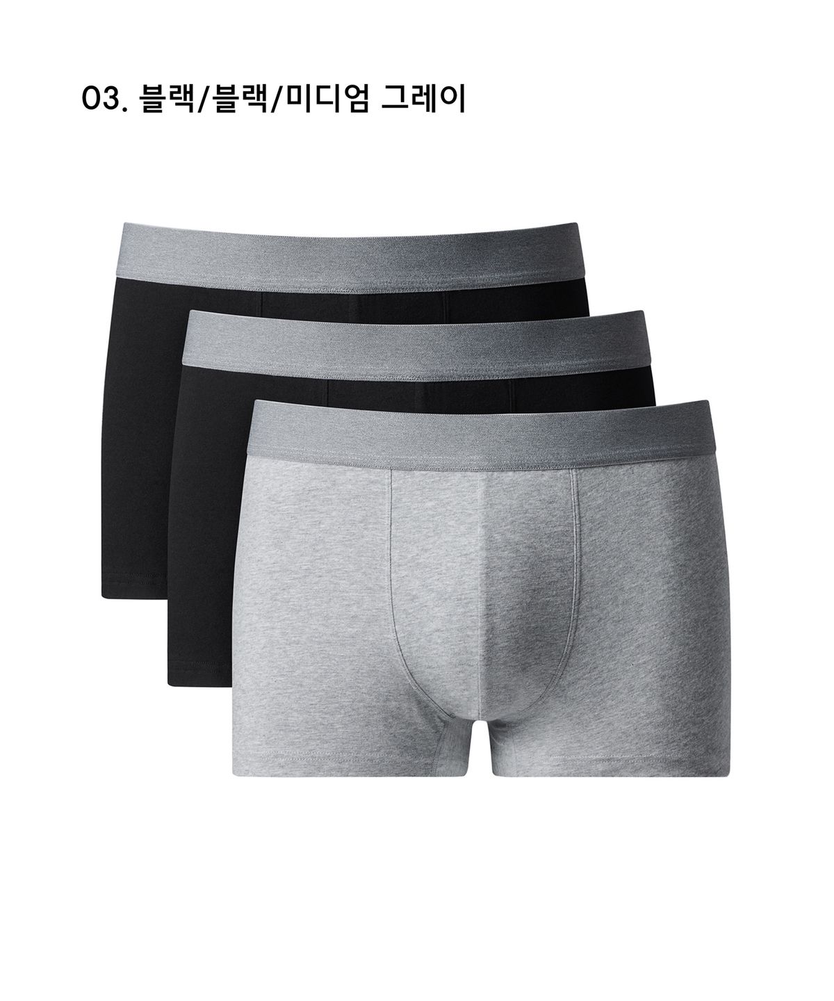 무신사 스탠다드(MUSINSA STANDARD) 맨즈 코튼 드로즈 그레이 밴드 3팩