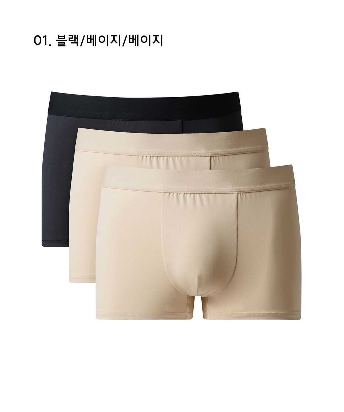 무신사 스탠다드(MUSINSA STANDARD) 맨즈 드로즈 블랙 & 베이지 3팩