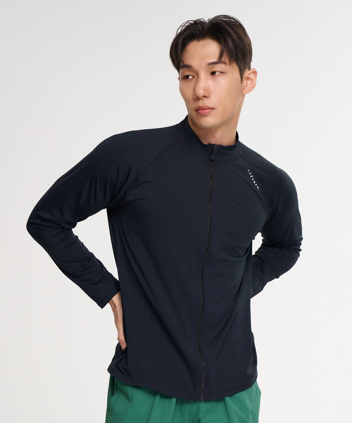 레이지비(LAZYBEE) 멀티쿨링 에센셜 루즈핏 집업 래쉬가드 M 블랙